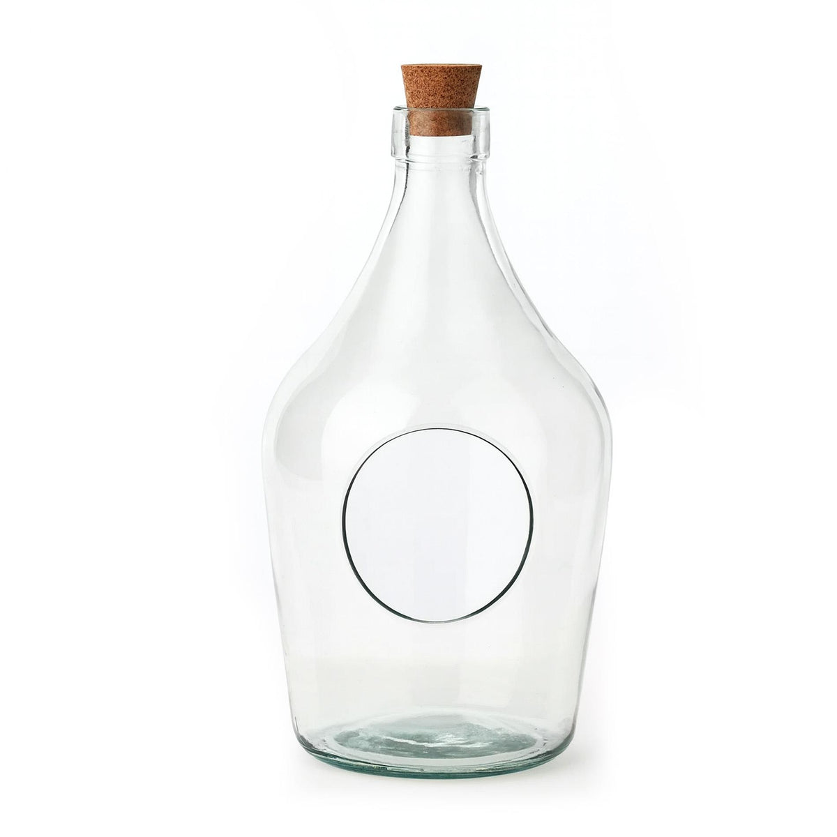 Bouteille terrarium ouverte en verre 3 L avec bouchon liège, pour plantes grasses et cactus