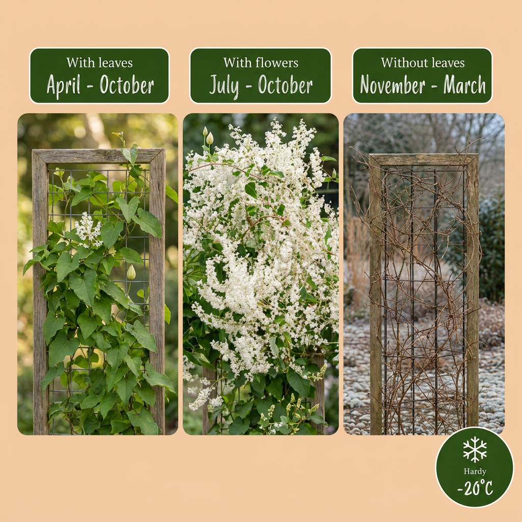 Renouée de l'Aubère (Fallopia aubertii) - grimpante fleurie