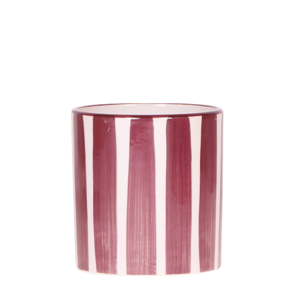 Cache-pot céramique rayé à la main - touche arty colorée