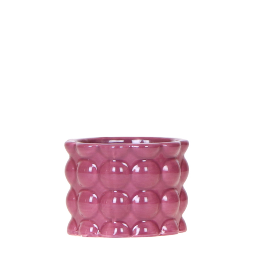 Cache-pot céramique brillant texture bulles - éclat coloré - violet