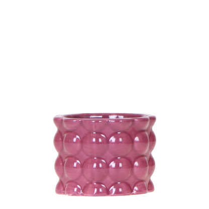 Cache-pot céramique brillant texture bulles - éclat coloré - violet