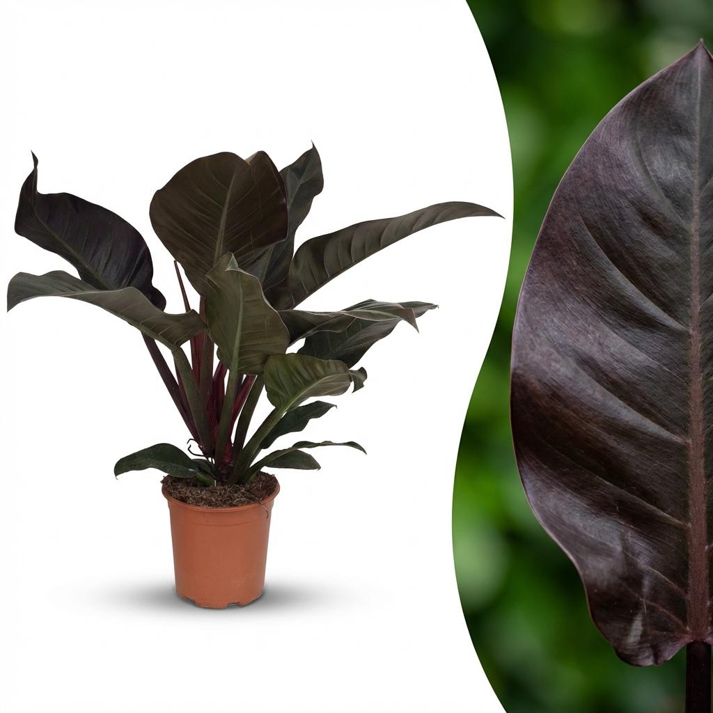 Plante d'intérieur - Philodendron - Philodendron Imperial Red - Rouge - Entretien facile - 1 Plante - Pot 19cm - Hauteur 60cm