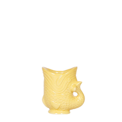 Cache-pot céramique forme poisson - touche ludique et marine - jaune