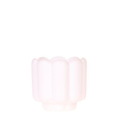 Cache-pot céramique mat - allure vintage - blanc