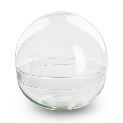 Terrarium sphère en verre recyclé en deux parties, bocal boule fermé 4 L ou 13,5 L