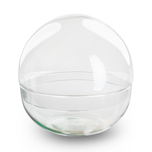 Terrarium sphère en verre recyclé en deux parties, bocal boule fermé 4 L ou 13,5 L