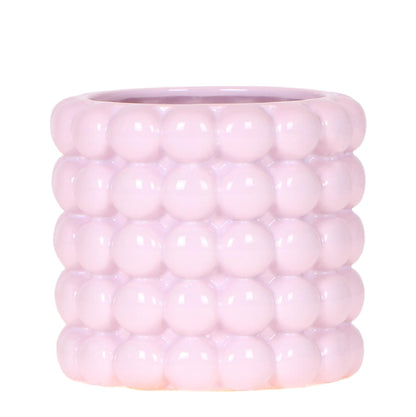 Cache-pot céramique - rondeurs colorées et gaies - rose