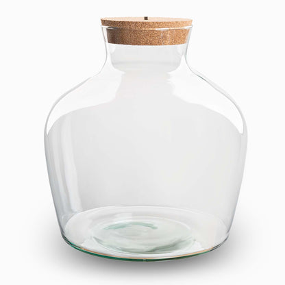 Bouteille terrarium en verre recyclé avec bouchon LED, 5,5 L ou 9 L