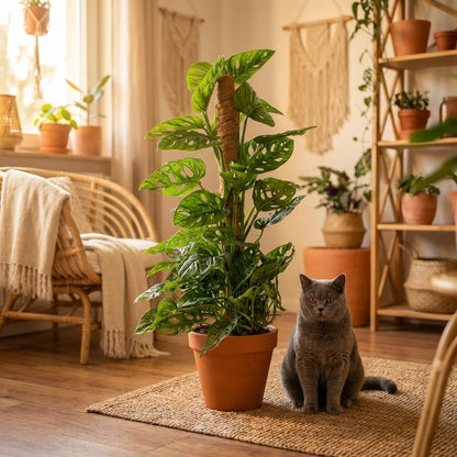 Plante d'intérieur - Monkey Mask - Monstera Andansonii sur Tuteur - Vert - Peu d'entretien - 1 Plante - Pot 19cm - Hauteur 90cm