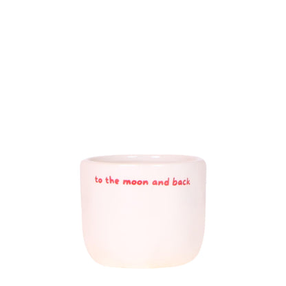 Cache-pot céramique « To the Moon and Back » - message tendre à offrir