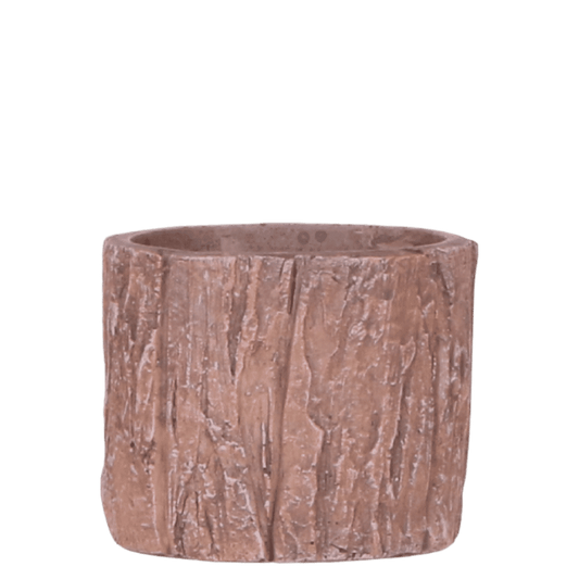 Cache-pot céramique texturé strié - aspect naturel