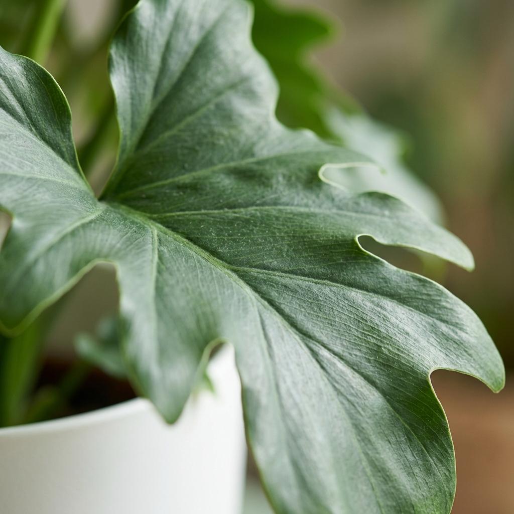 Plante d'intérieur - Philodendron - Philodendron Lickety split - Vert - Entretien facile - 1 Plante - avec Pot Blanc - Pot 19cm - Hauteur 70cm