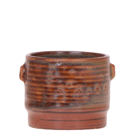 Cache-pot céramique émail fondu - teintes chaudes
