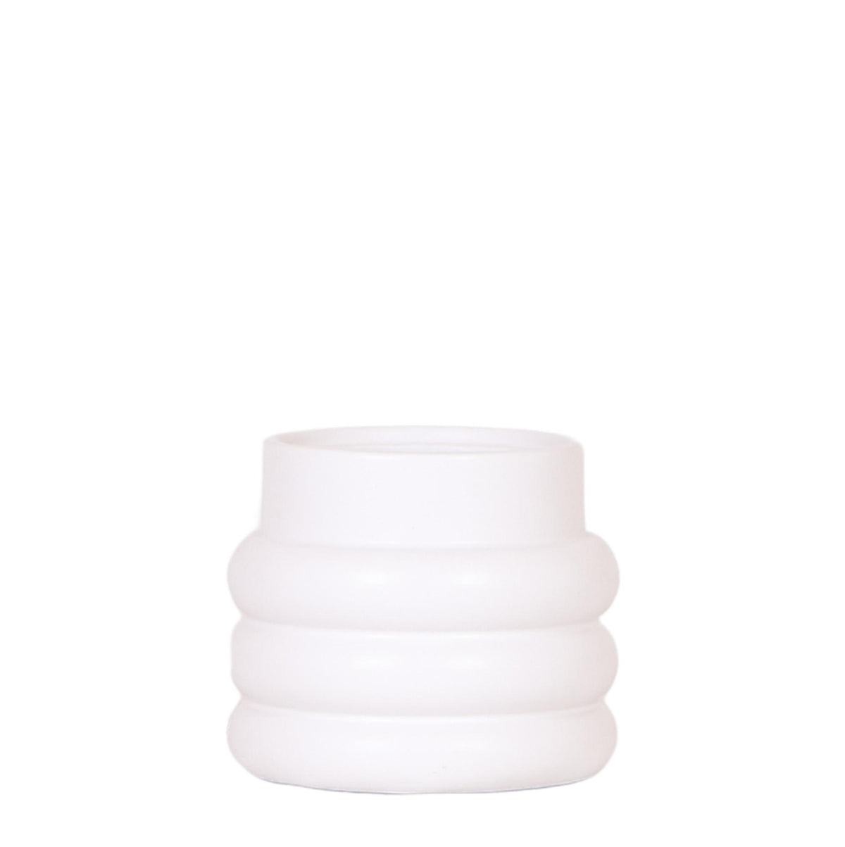 Cache-pot céramique blanc texture bulles - douceur graphique