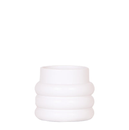 Cache-pot céramique blanc texture bulles - douceur graphique