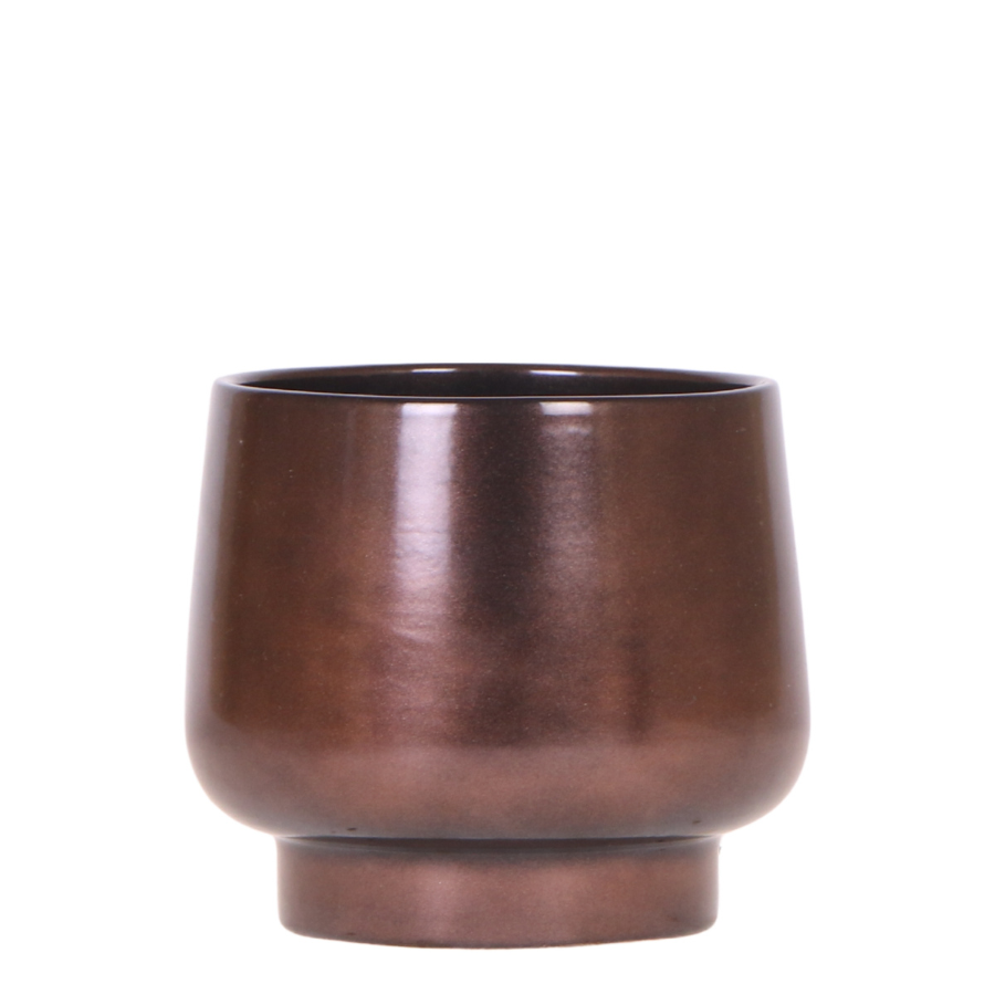 Cache-pot céramique effet cuivré - élégance scandinave - cuivre