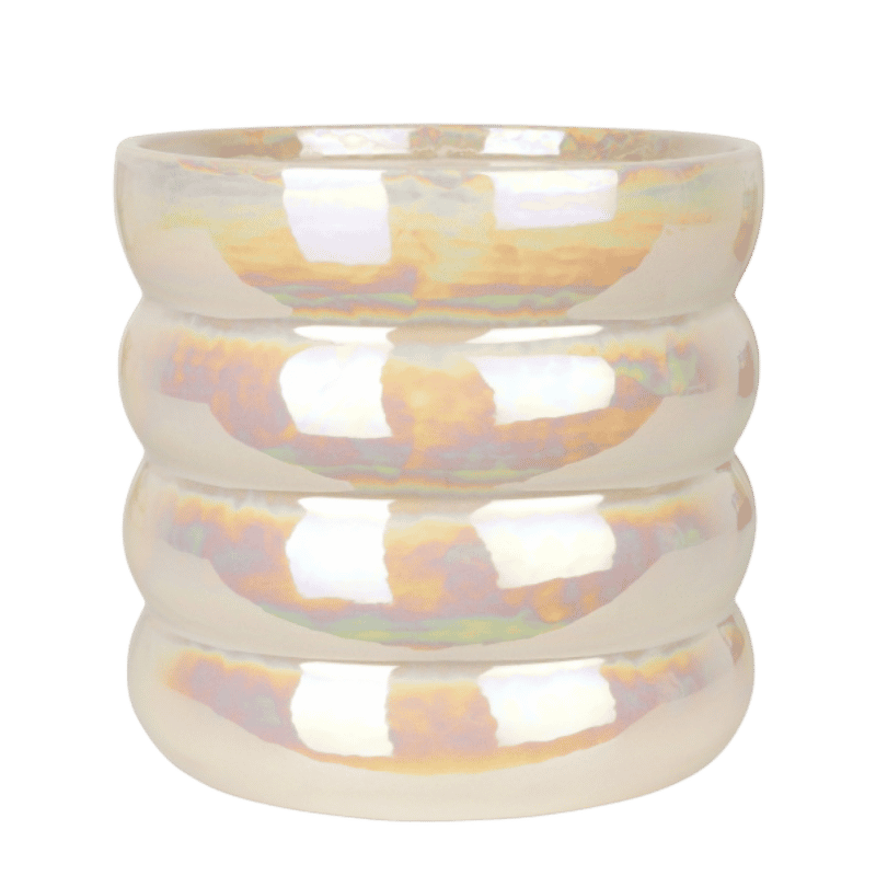 Cache-pot céramique arrondi brillant - éclat chaleureux