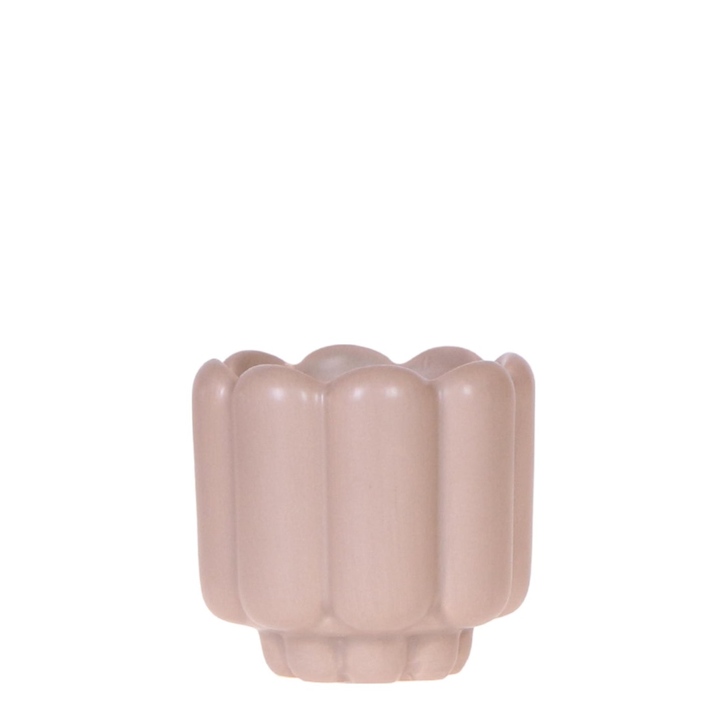 Cache-pot céramique mat - allure vintage - sable