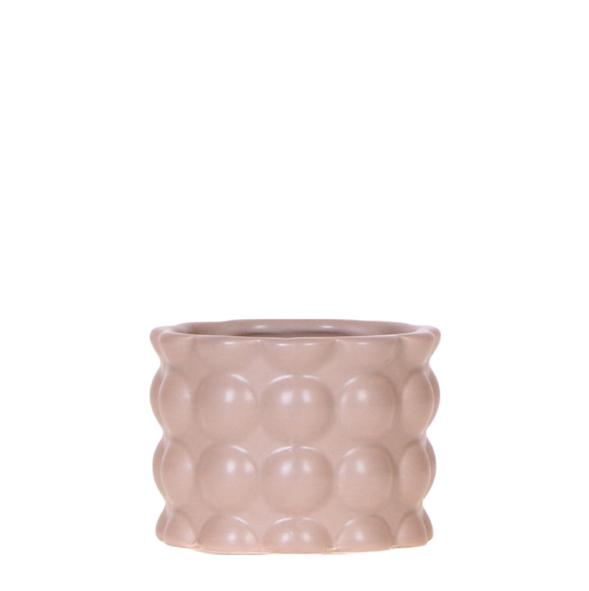 Cache-pot céramique mat texture bulles - douceur cosy - sable