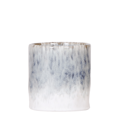 Cache-pot céramique émaillé bleu nuageux - effet aquarelle