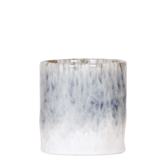 Cache-pot céramique émaillé bleu nuageux - effet aquarelle