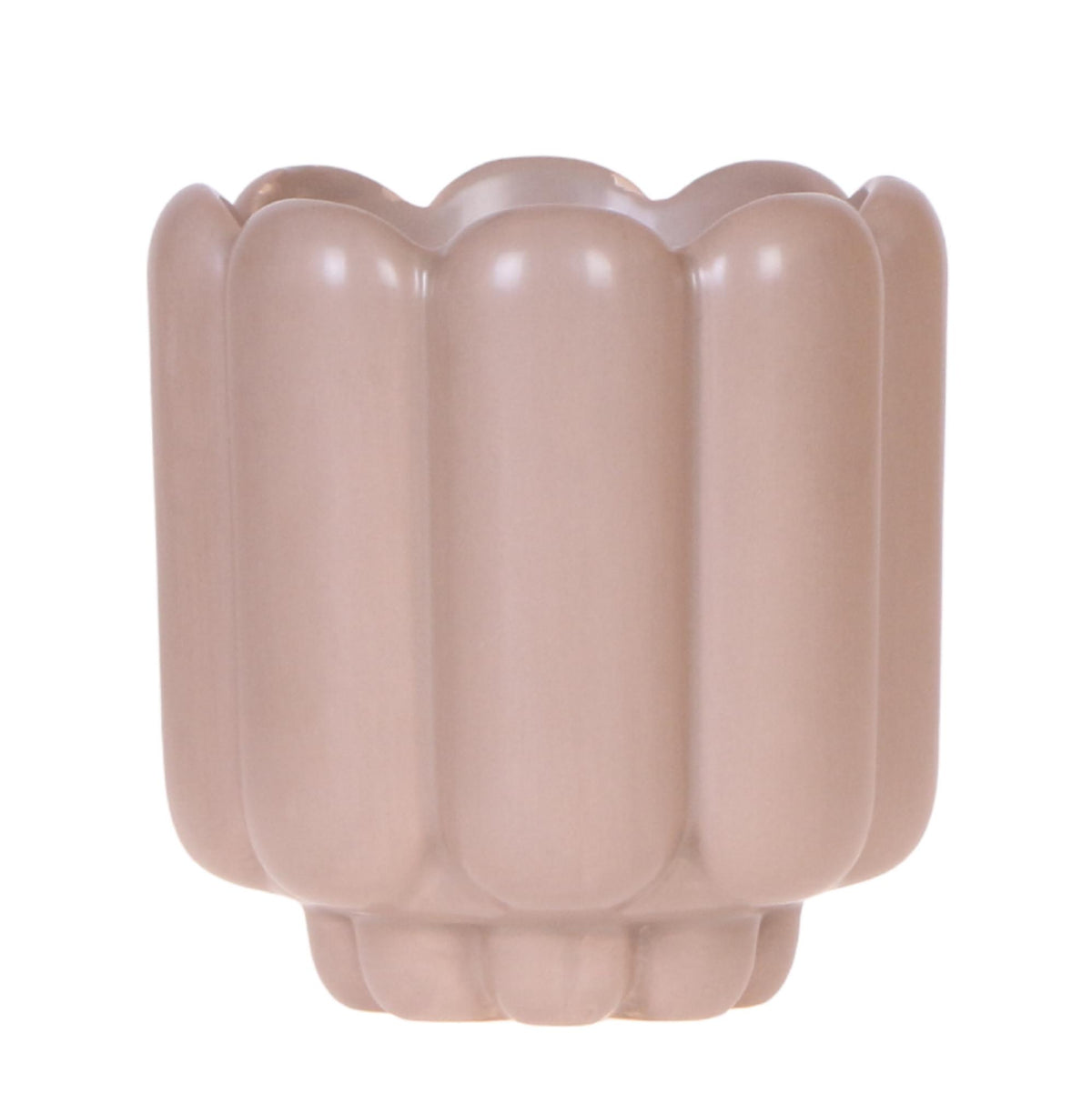 Cache-pot céramique mat - allure vintage - sable