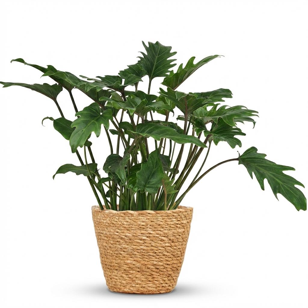 Plante d'intérieur - Philodendron - Philodendron Xanadu - Vert - Entretien facile - 1 Plante - avec Panier - Pot 19cm - Hauteur 60cm