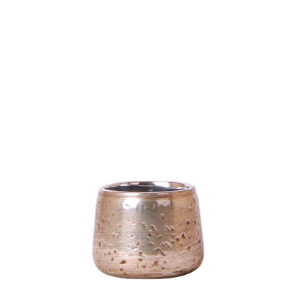 Cache-pot céramique brillant Luxury - reflets précieux dorés ou argentés