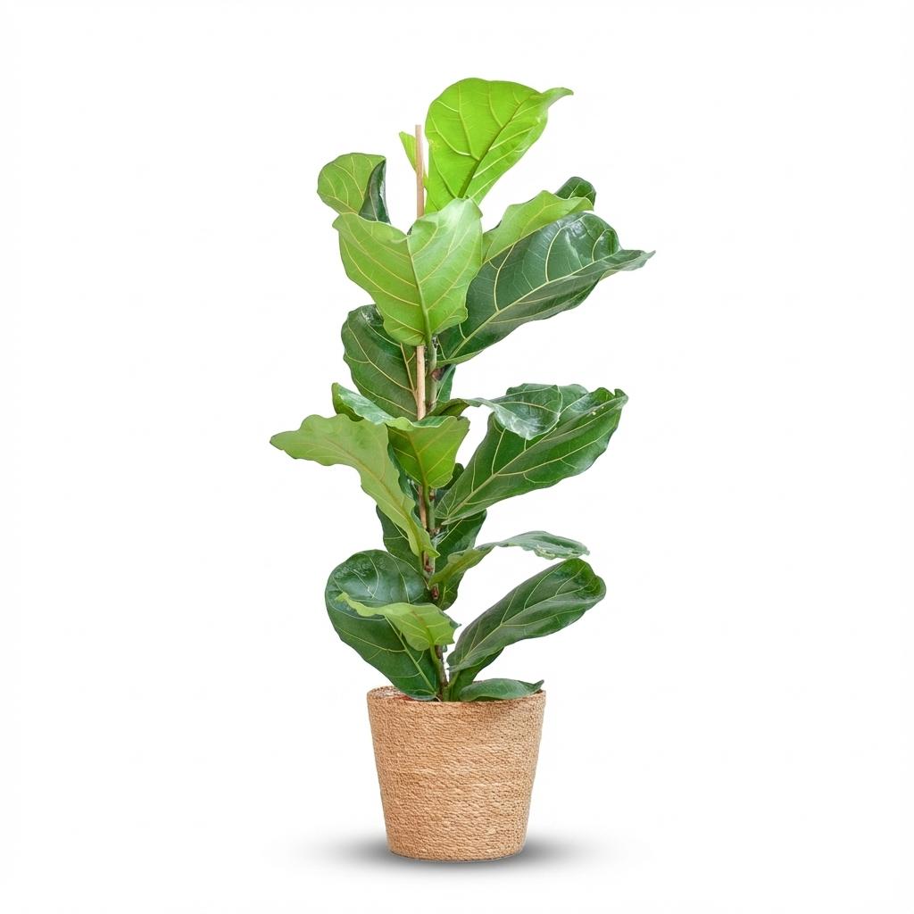 Ficus Lyrata avec Panier Zeegras naturel - 80cm - Ø21