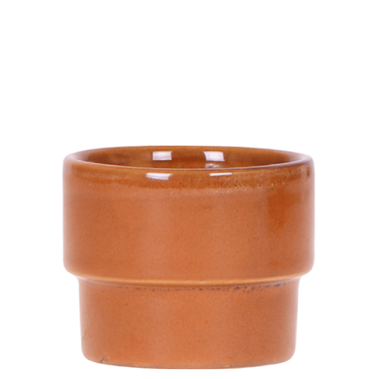 Cache-pot céramique émaillé moucheté - esprit seventies