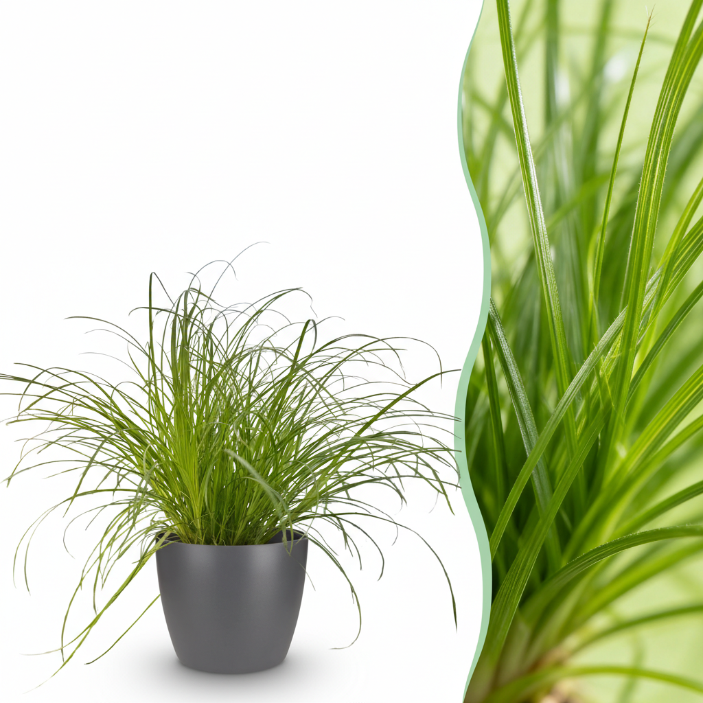 Plante d'intérieur - Cyperus alternifolius Zumula - Plante à chats - Plante amicale pour les animaux - Vert - 1 Plante - avec Pot Gris - Pot 12cm - Hauteur 20cm