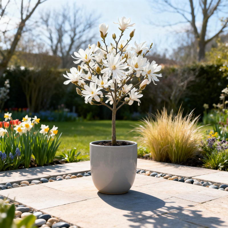 Magnolia (Magnolia), arbuste fleuri rustique, fleurs blanches, Pot 19 cm, Hauteur 90 cm
