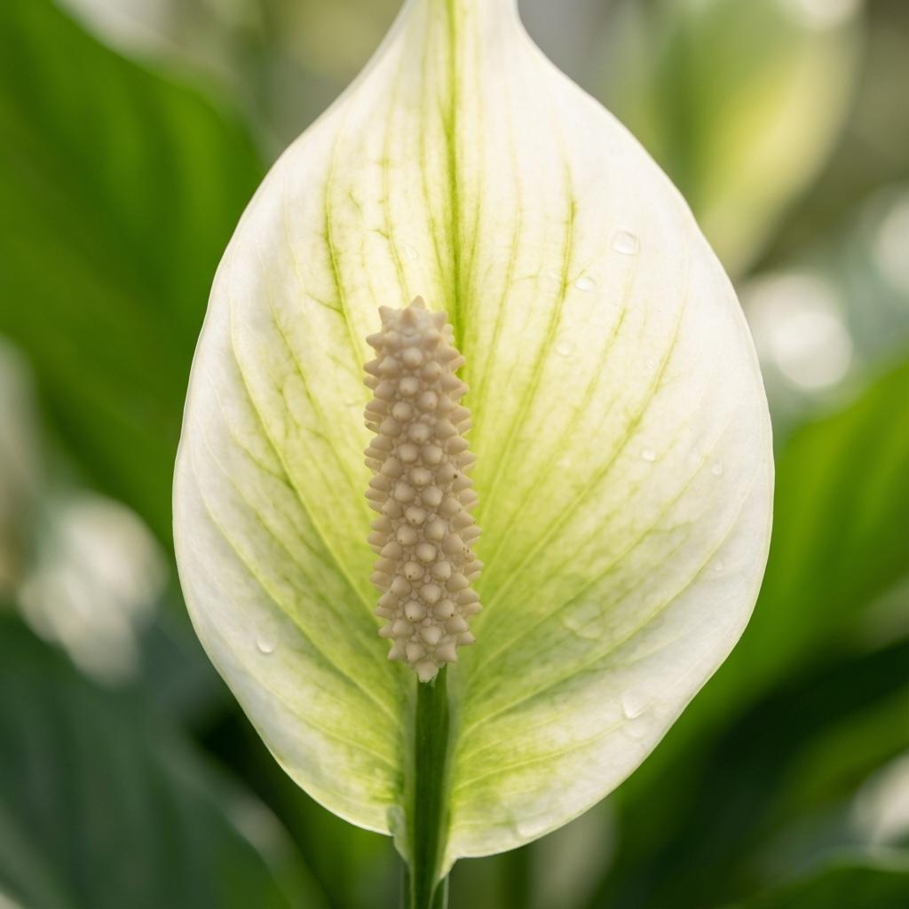 Détail de la spathe blanche du Spathiphyllum