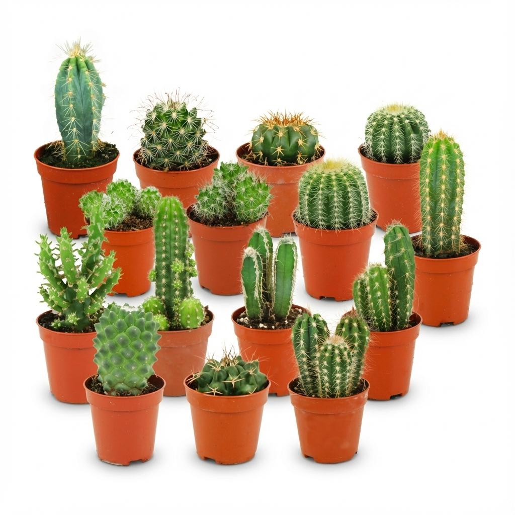 Mini set de cactus en pot de 5,5 cm, 15 plantes
