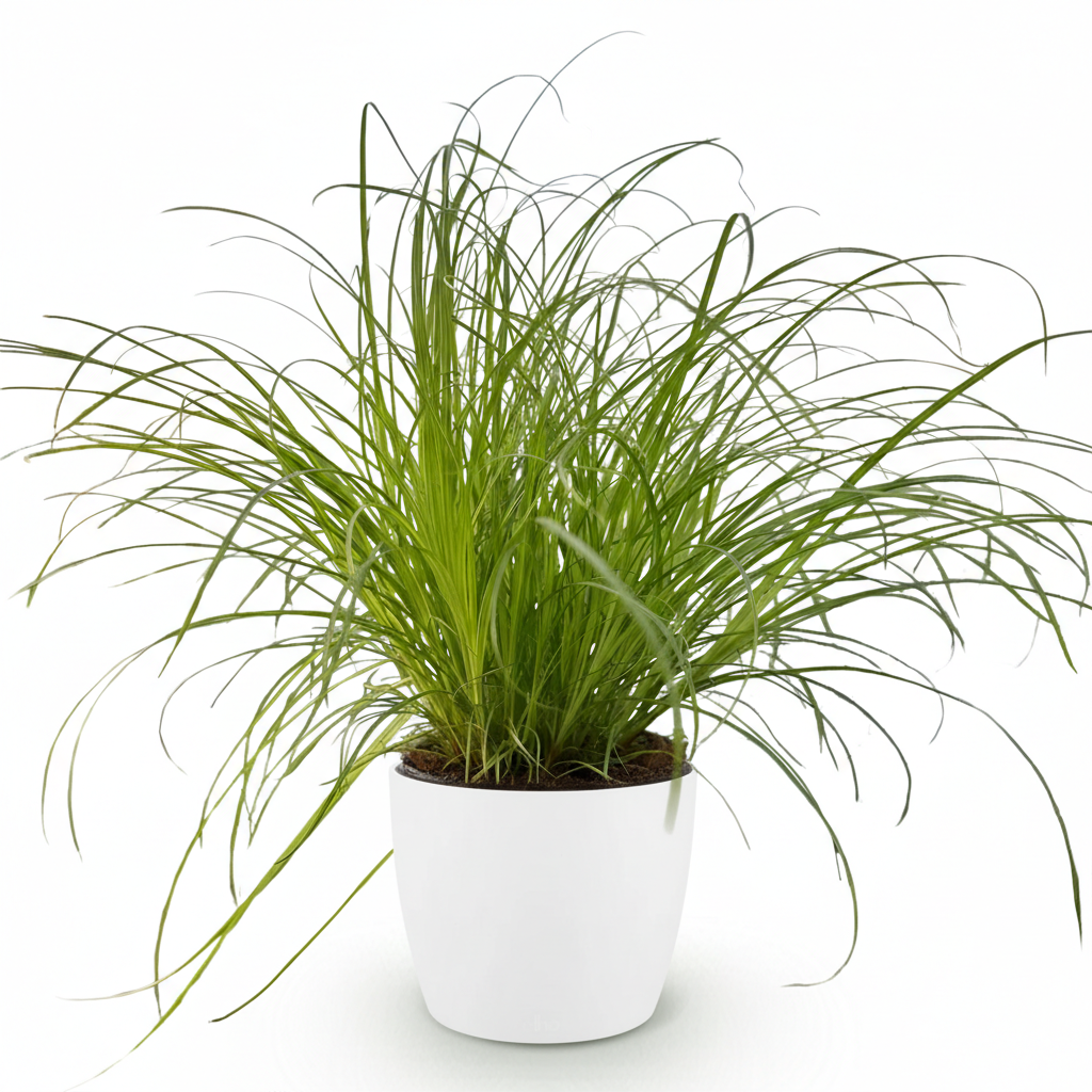 Plante d'intérieur - Cyperus alternifolius Zumula - Plante à chats - Plante amicale pour les animaux - Vert - 1 Plante - avec Potter Blanc - Pot 12cm - Hauteur 20cm