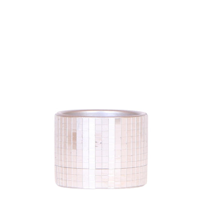 Cache-pot céramique effet miroir - éclat disco glamour