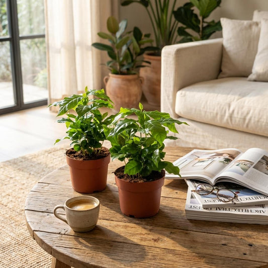 Caféier en situation dans un intérieur