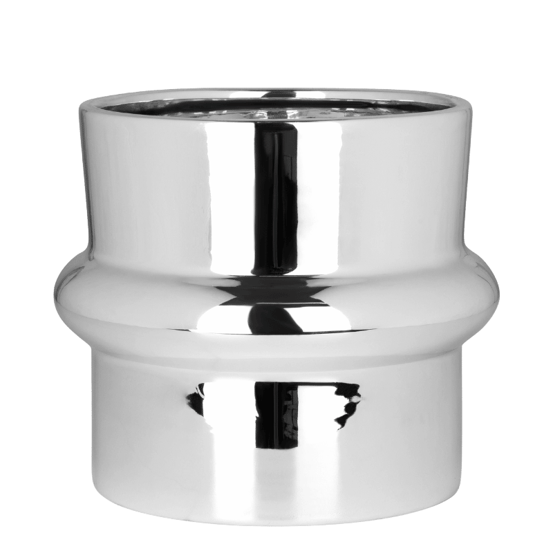 Cache-pot céramique effet chromé - éclat rétro