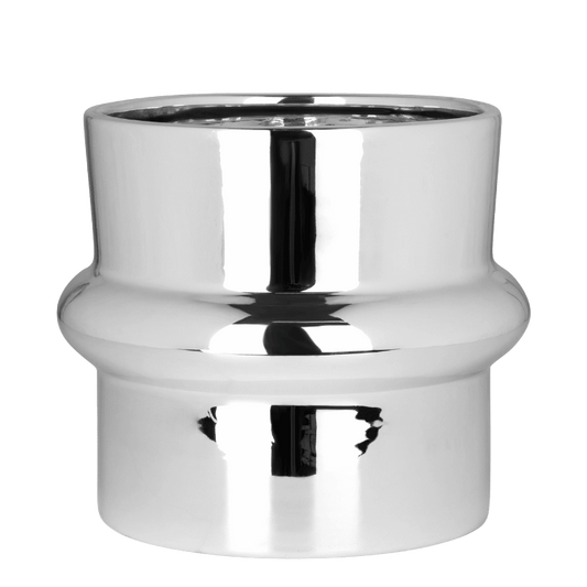 Cache-pot céramique effet chromé - éclat rétro