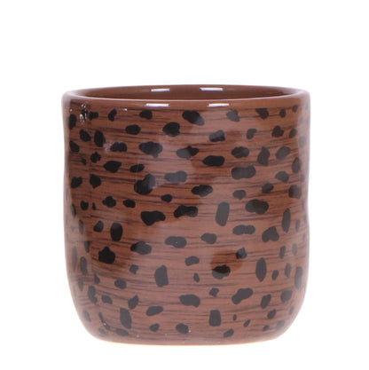 Cache-pot céramique imprimé léopard - touche sauvage chic