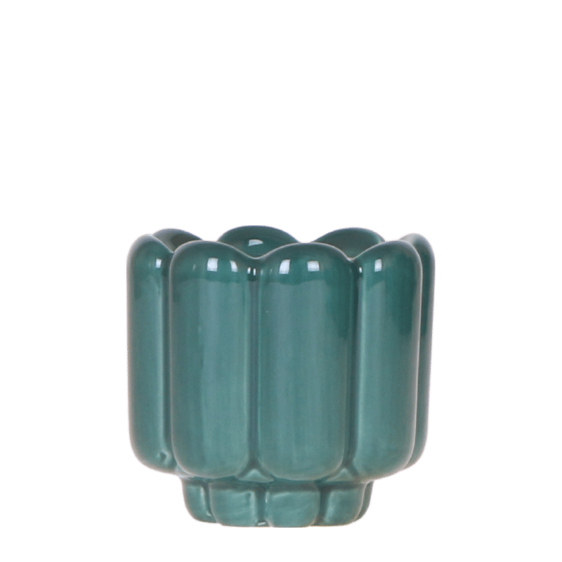 Cache-pot céramique brillant - allure rétro chic