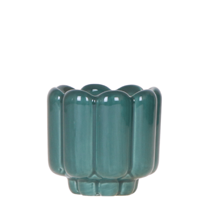 Cache-pot céramique brillant - allure rétro chic