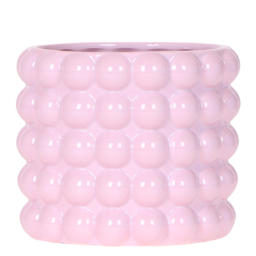 Cache-pot céramique - rondeurs colorées et gaies - rose