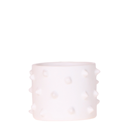 Cache-pot céramique à picots en relief - style audacieux - blanc, 6 cm