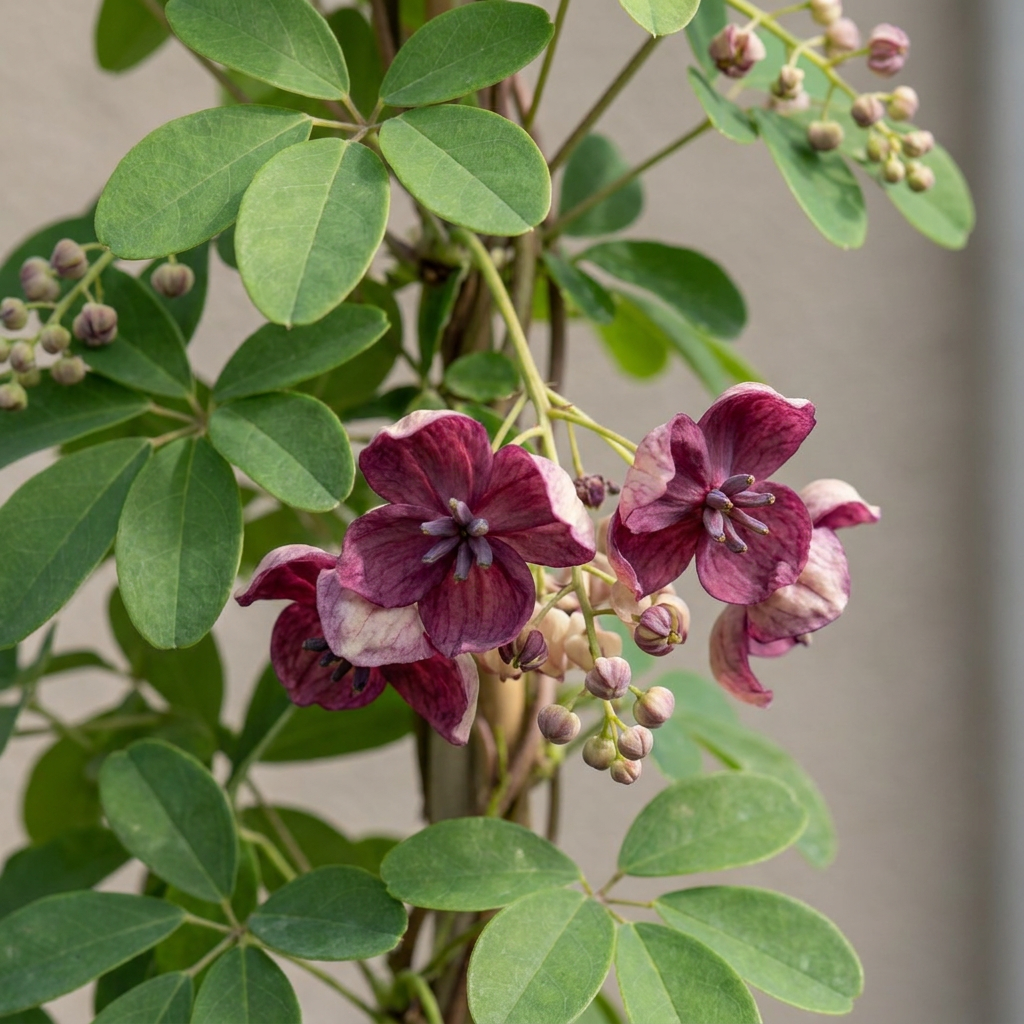 Akébie à cinq feuilles (Akebia quinata) - grimpante persistante parfumée
