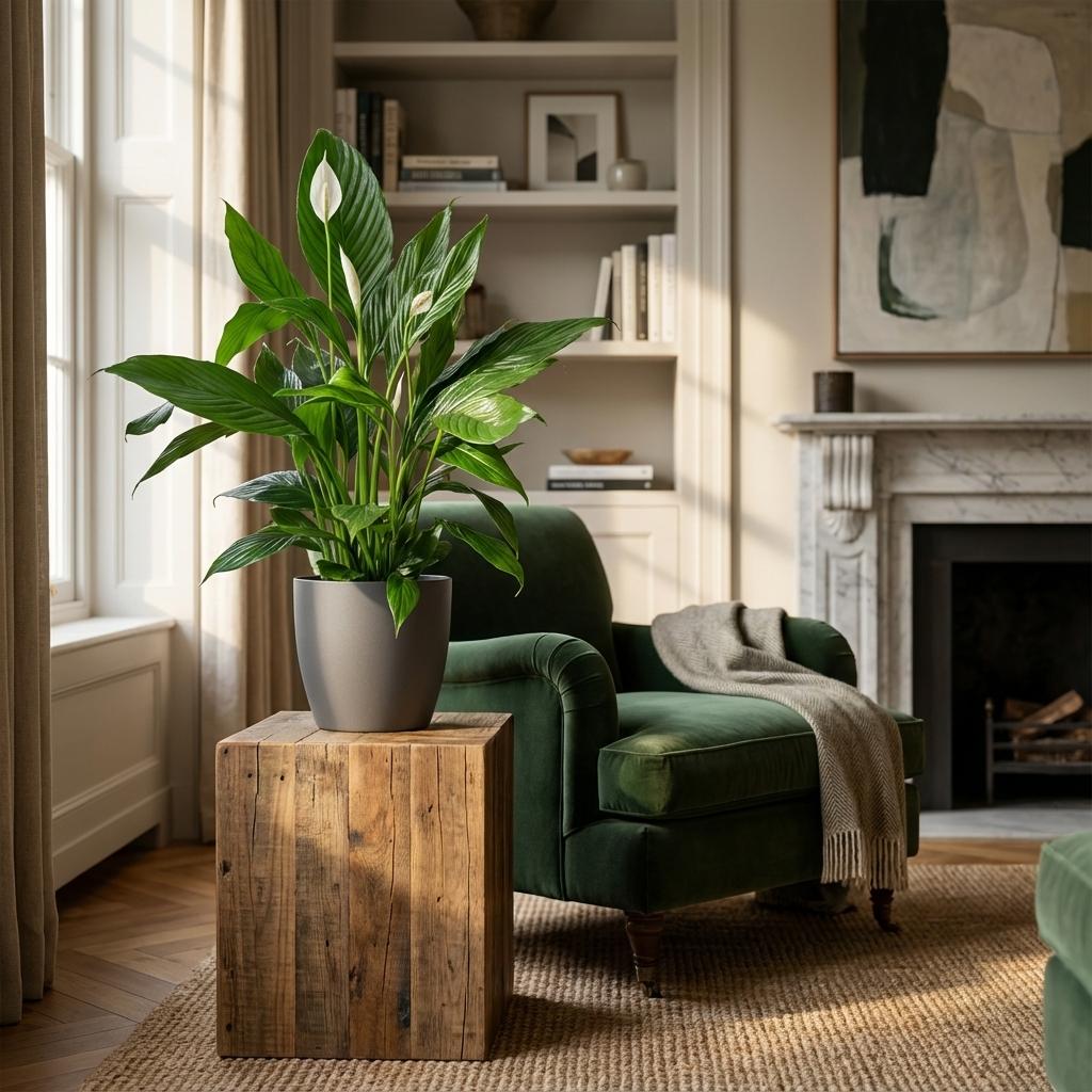 Spathiphyllum avec Potter gris - 80cm - Ø21