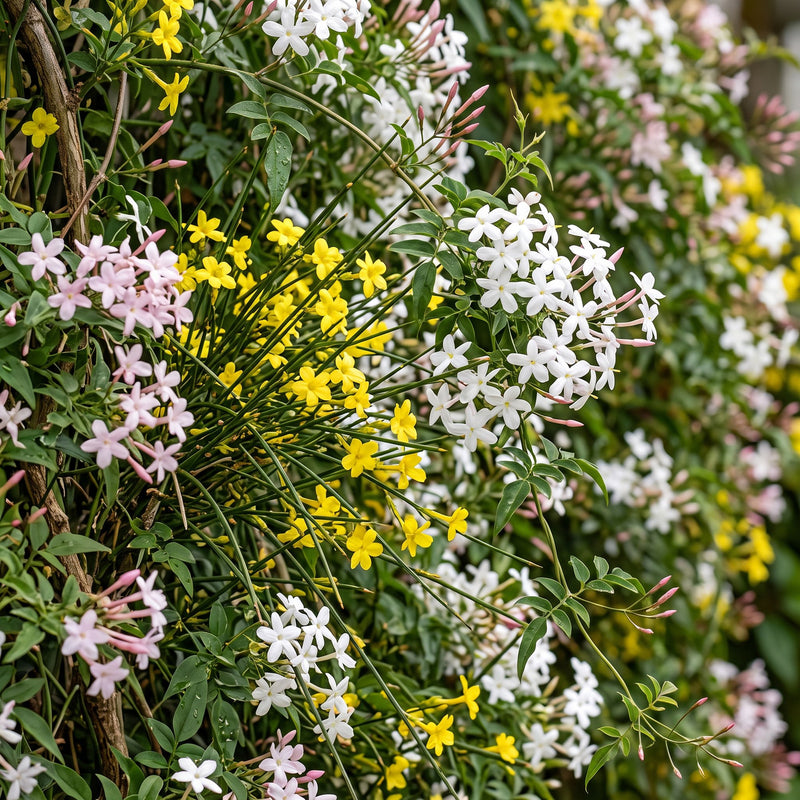 Jasmin grimpant Tricolore en mélange de couleurs (Jasminum) - grimpantes fleuries