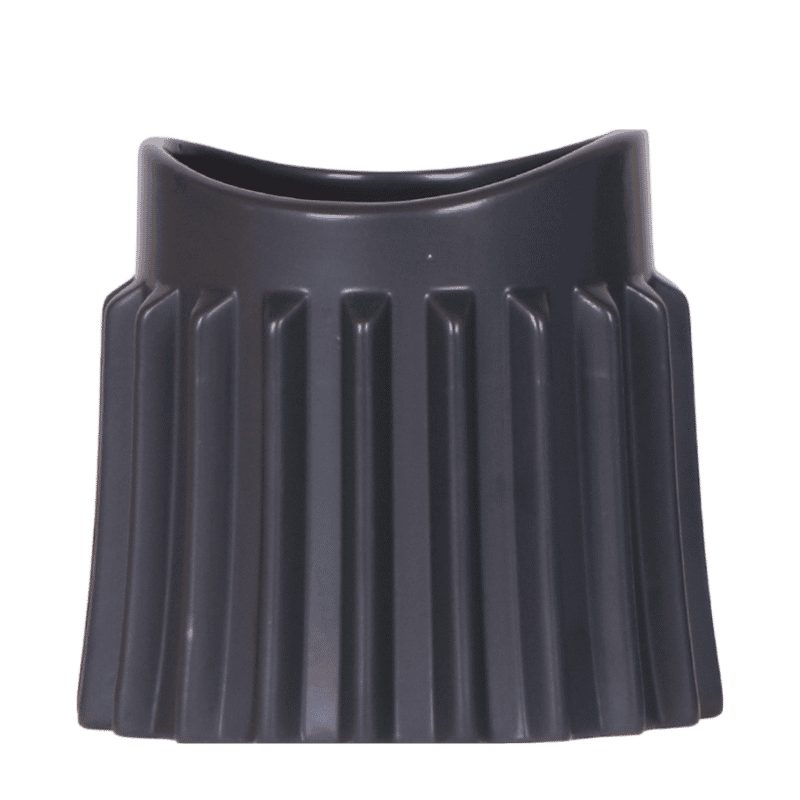 Cache-pot céramique mat ondulé - style contemporain