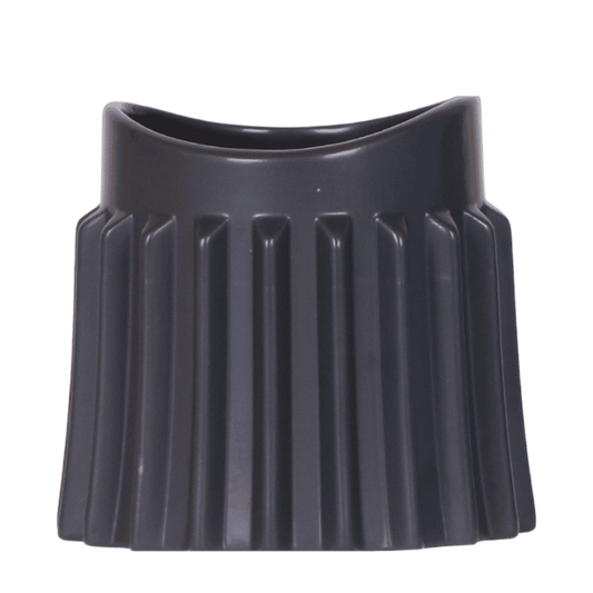 Cache-pot céramique mat ondulé - style contemporain