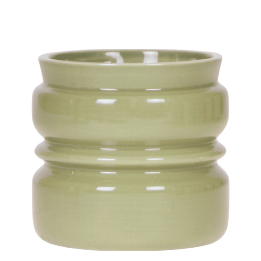 Cache-pot céramique strié étagé - esprit rétro